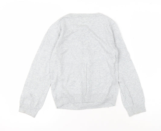 John Lewis Girls Grey Polar Bear Jumper, Size 9 Years