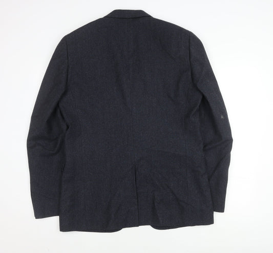 Jigsaw Men's Grey Wool Blazer 42R Single-Breasted