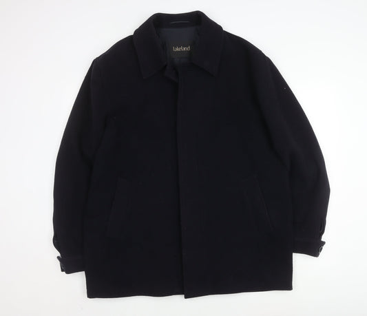 Lakeland Unisex Black Wool Overcoat - Size M