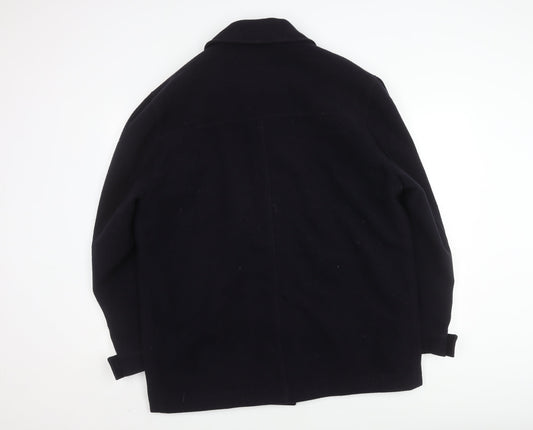 Lakeland Unisex Black Wool Overcoat - Size M