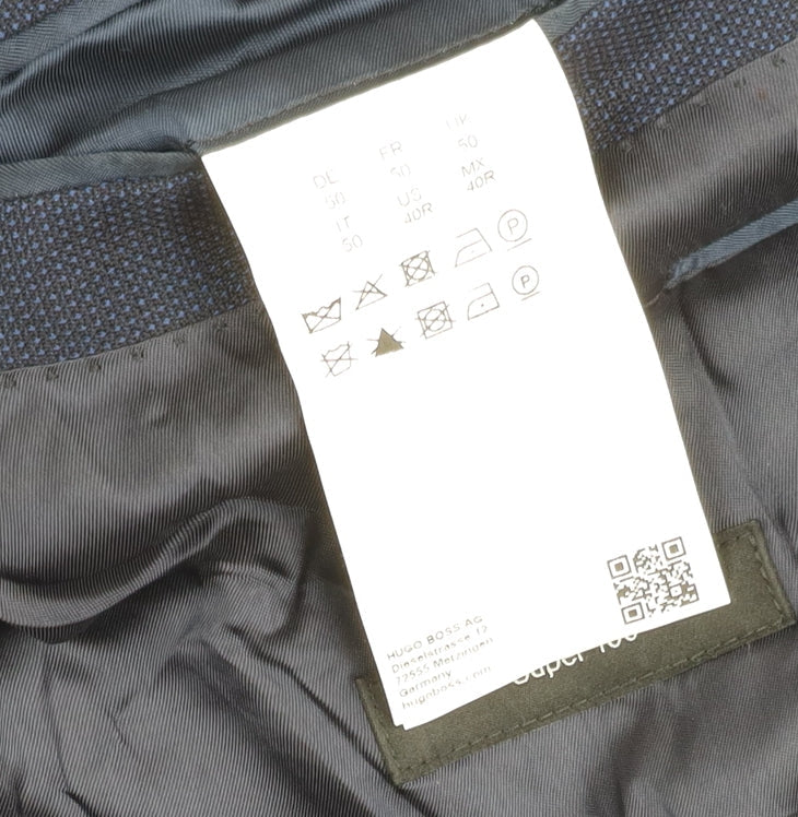 Hugo Boss Men's Blue Regular Fit Suit Jacket 40R