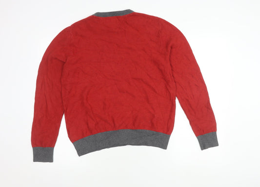 Tommy Hilfiger Men's Red Pullover Jumper, Size S