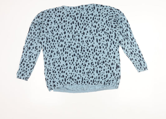 Fat Face Women's Blue Animal Print Jumper - Size 12