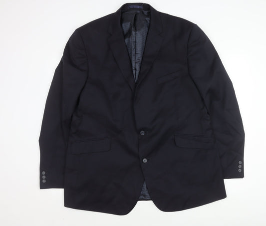 Pierre Cardin Mens Blue Wool Blazer, Size 44L