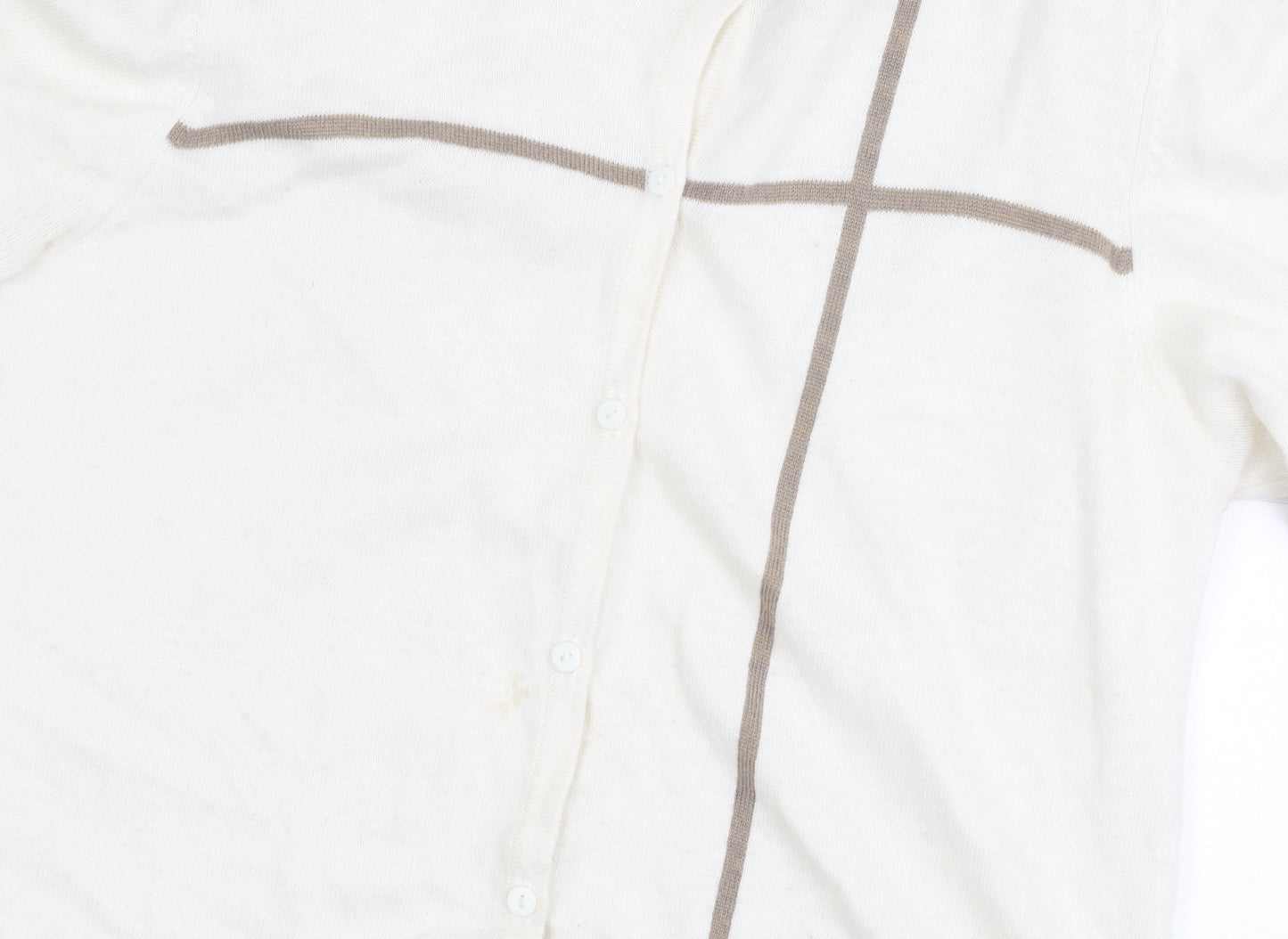 Paul Costelloe Women's Ivory Silk Wool Angora Cardigan