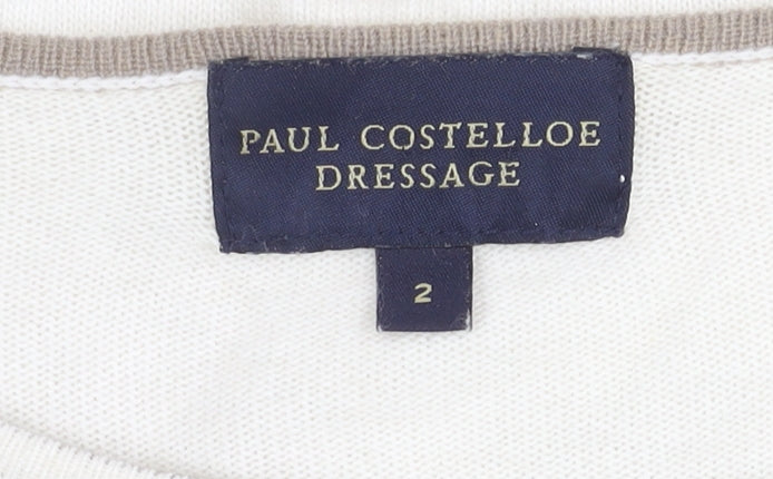 Paul Costelloe Women's Ivory Silk Wool Angora Cardigan