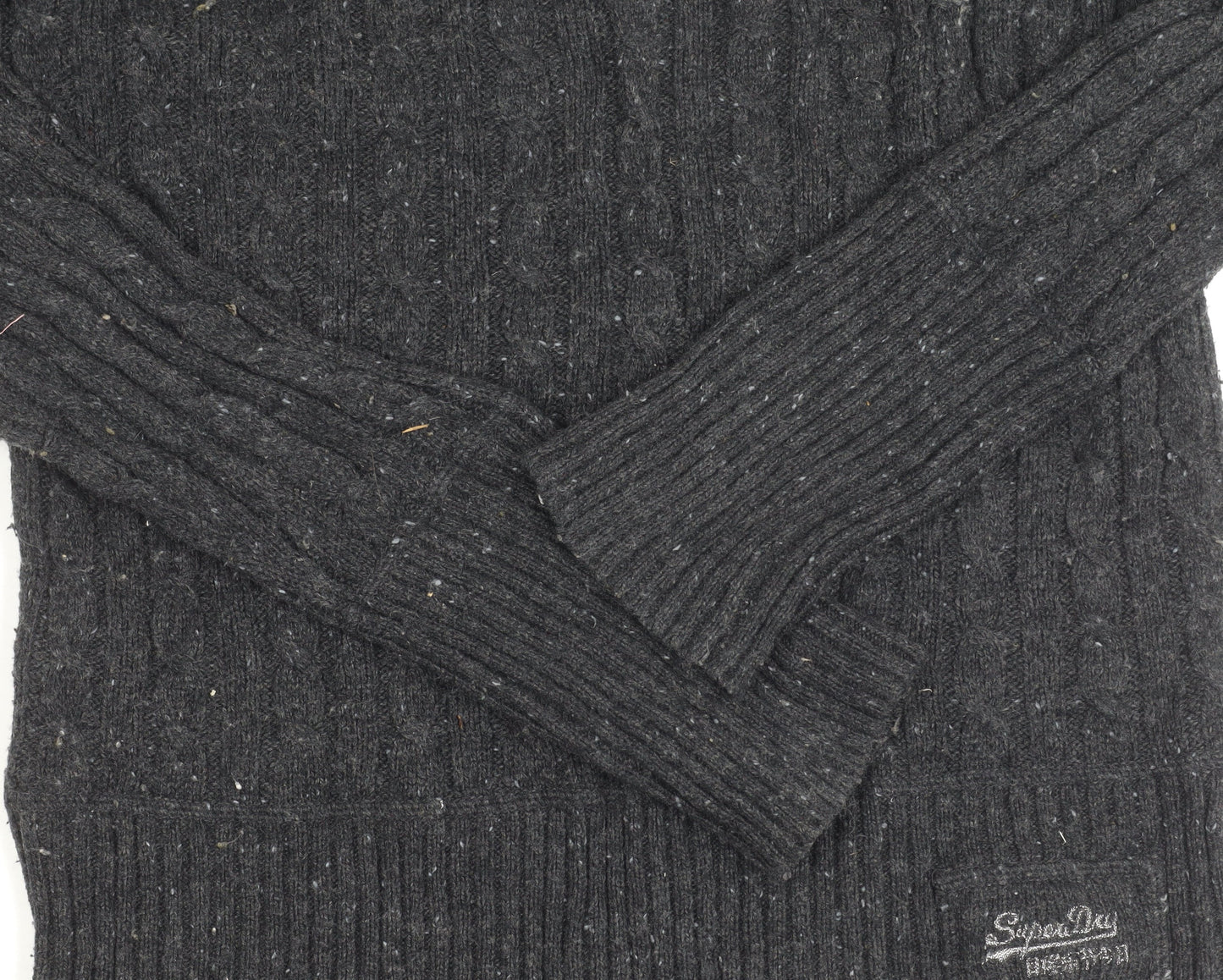 SuperDry Women's Black Cable-Knit Pullover Jumper - M