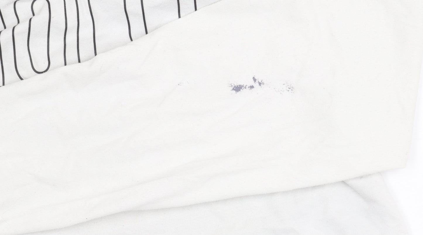Hollister Men's White Long Sleeve Logo T-Shirt M