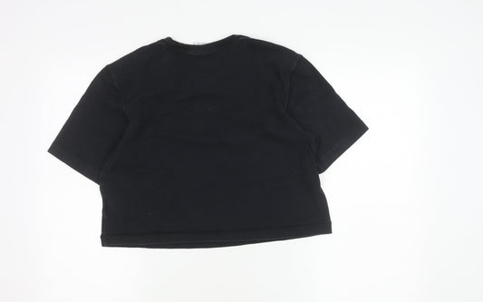 Adidas Women's Black Cropped T-Shirt Size 8