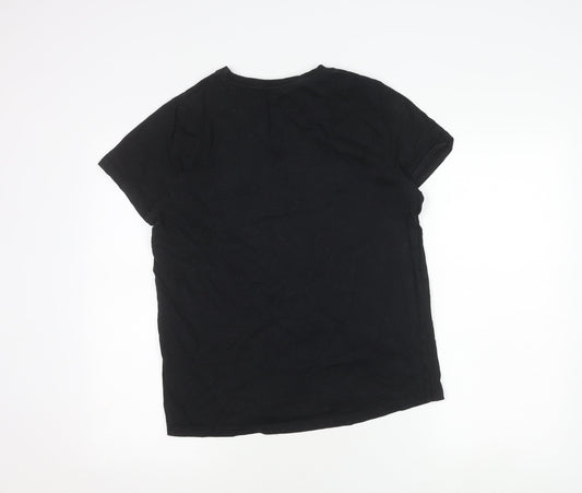 Disney Women's Black Cotton Mickey Mouse T-Shirt, M