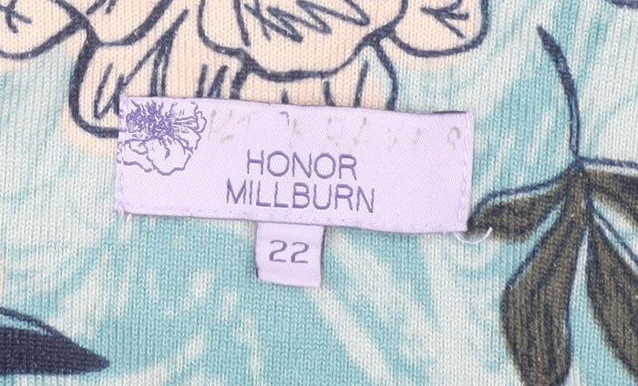 Close-up detail of Honor Millburn Women's Floral Blouse, Multicoloured, Plus
