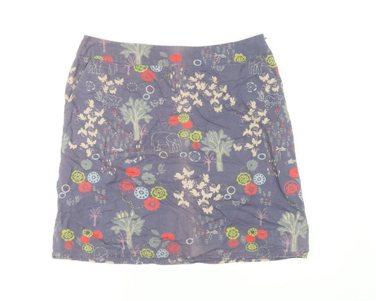White Stuff Women's Multicoloured Floral Skirt, Size 14