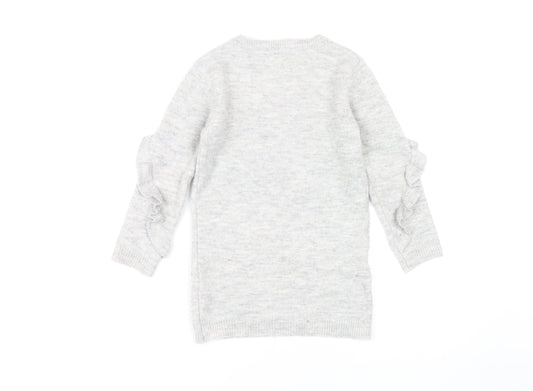 Disney Girls Grey Minnie Mouse Pullover Jumper, 5-6 Years