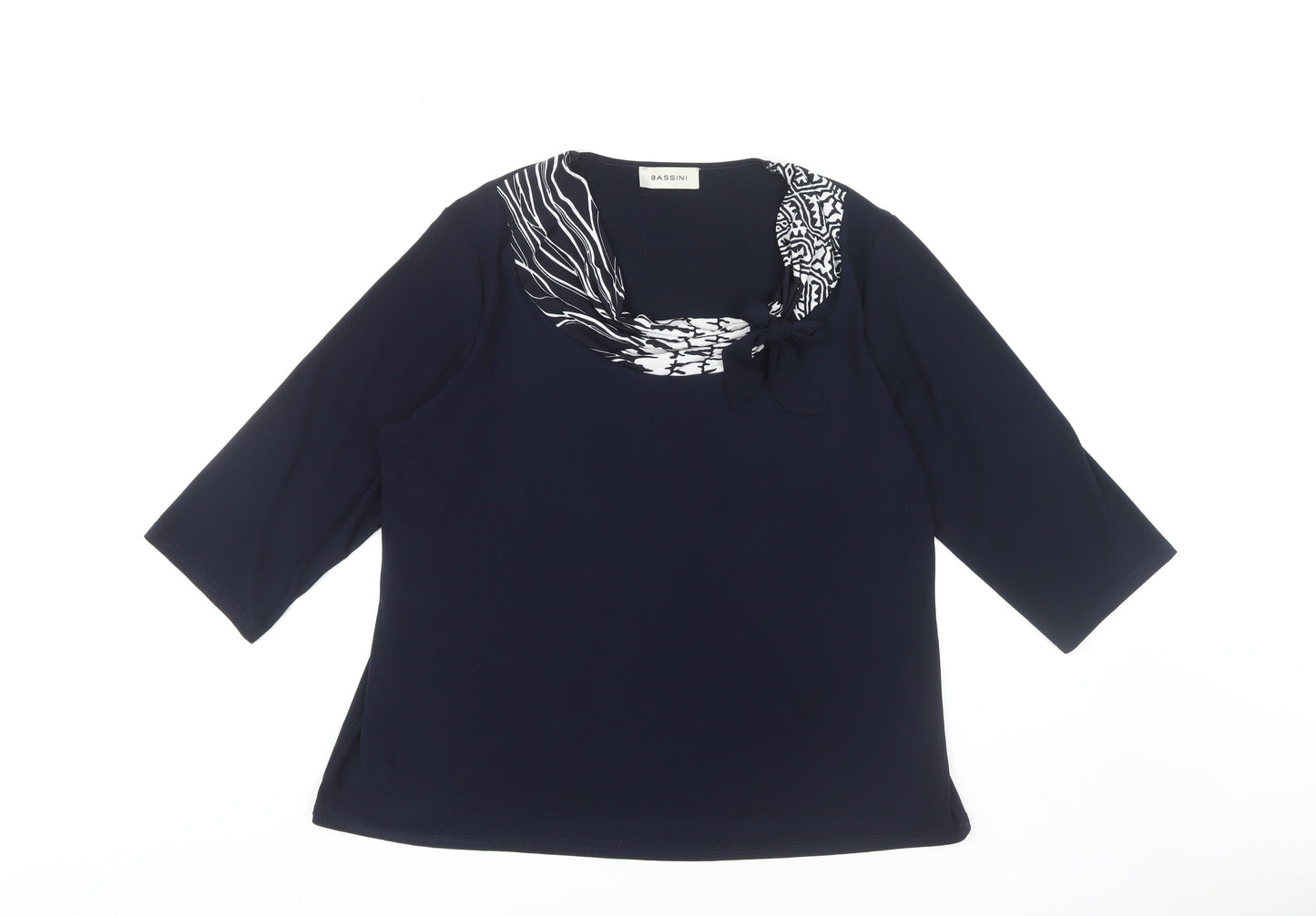 Bassini Women's Blue 3/4 Sleeve Top Size 20