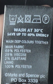 Brand and care label for Marks & Spencer Black Check Pencil Skirt - UK 12