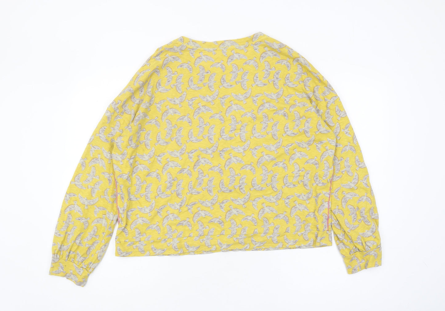 White Stuff Women's Yellow Animal Print Top, Size 12