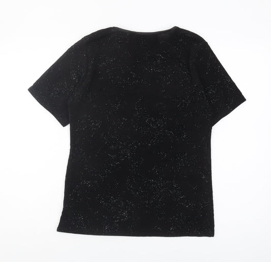 EWM Women's Black Glitter T-Shirt Size 10