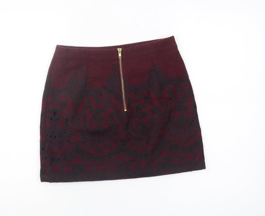 Topshop Women's Red Pencil Skirt Size 10