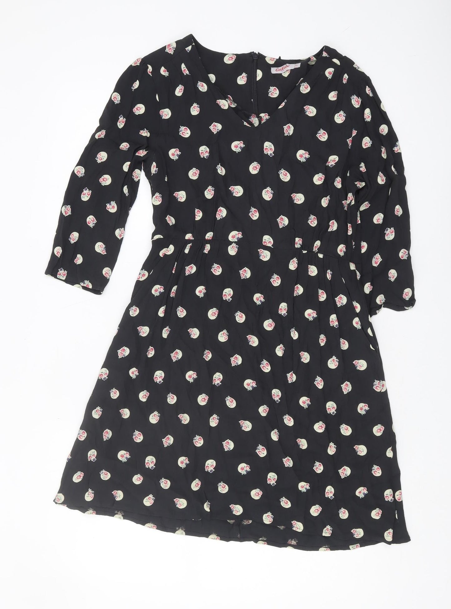 Cath Kidston Women's Black Floral Dress, Size 10