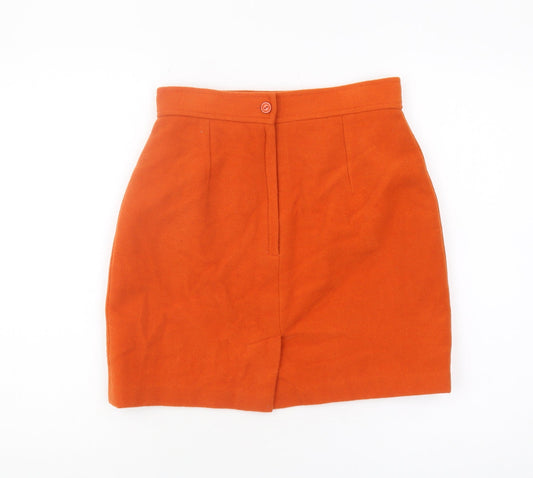 Simply Classic Women's Orange Wool Pencil Skirt 12