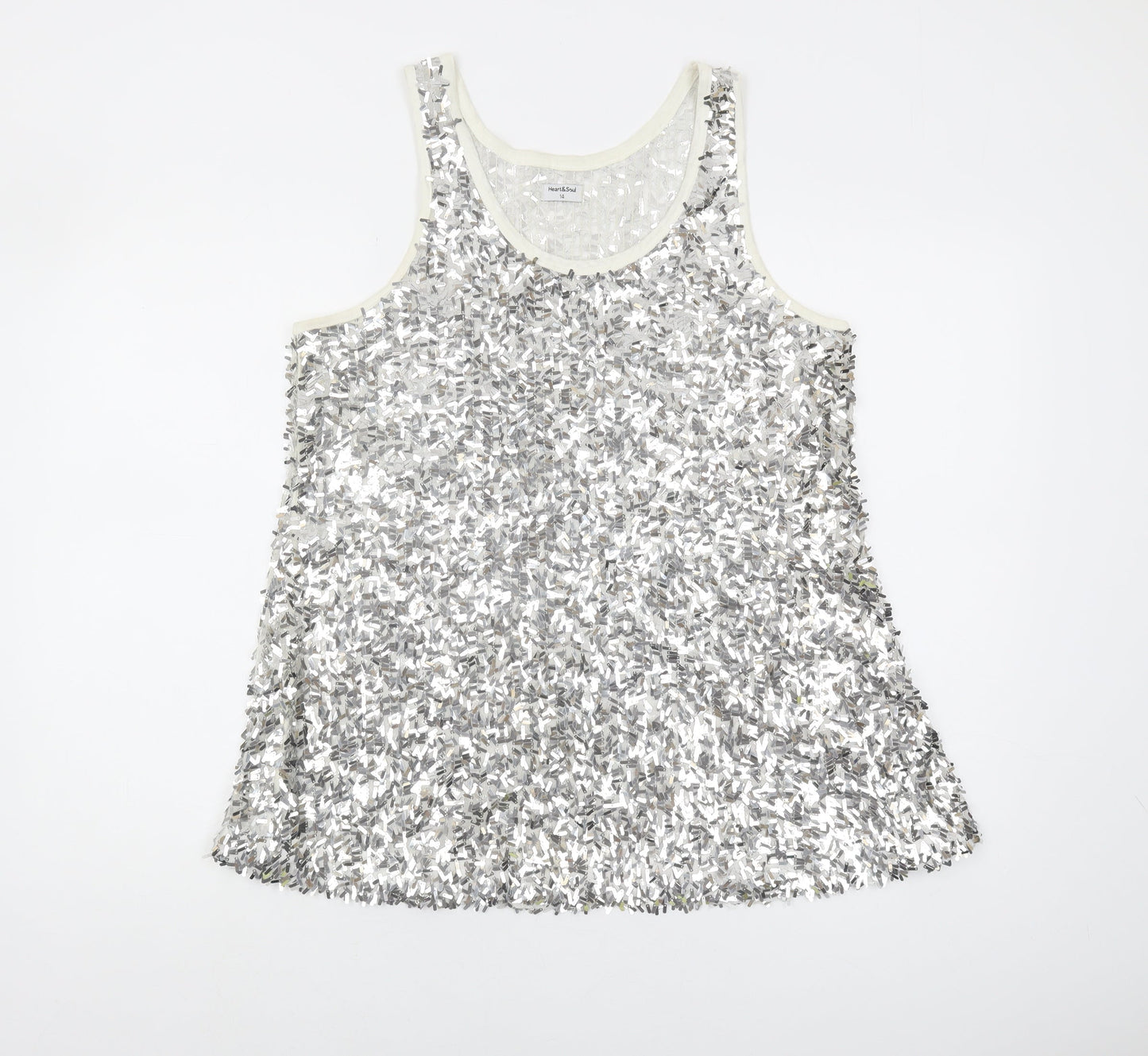 Heart & Soul Silver Sequin Women's Tank 14