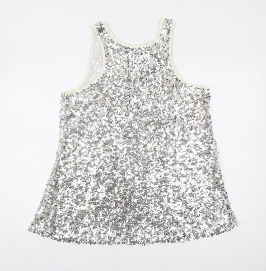 Heart & Soul Silver Sequin Women's Tank 14