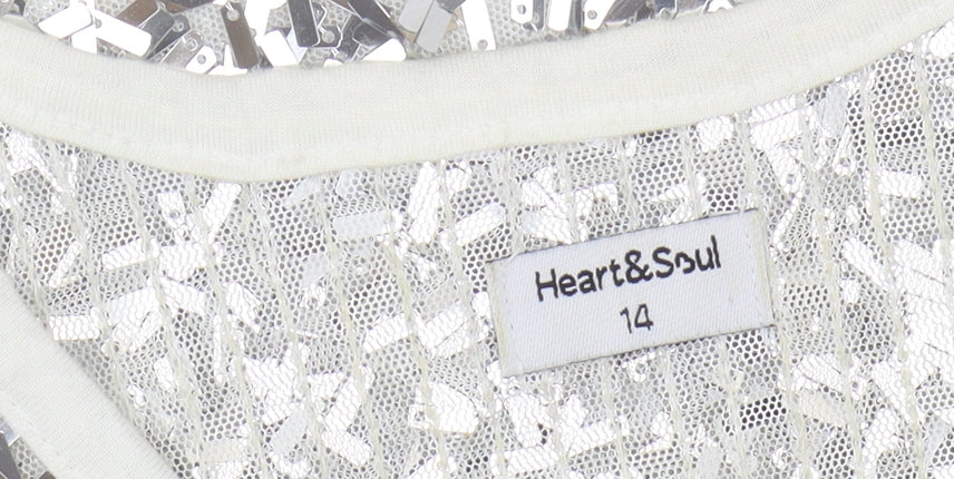 Heart & Soul Silver Sequin Women's Tank 14