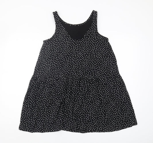 Brave Soul Women's Black Polka Dot Cotton Tank Top S