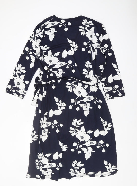 Hobbs Women's Multicoloured Floral Knee Wrap Dress