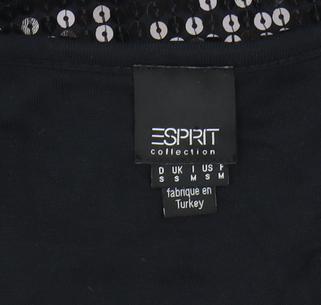 Brand and care label for ESPRIT Women's Black Sequin Tank Dress S