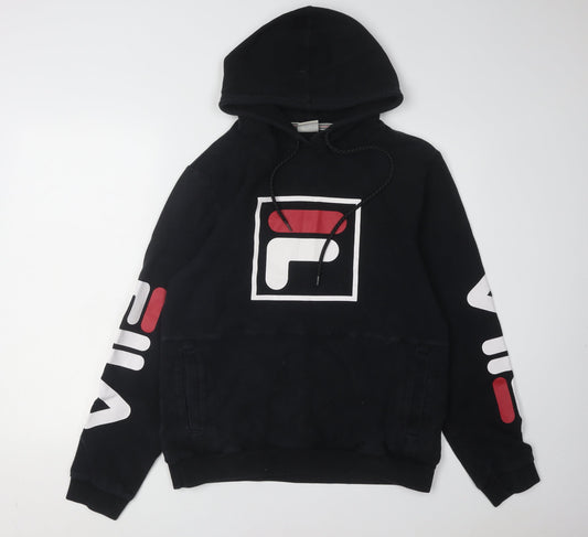 Fila Men's Black Medium Hoodie, Pullover with Logo