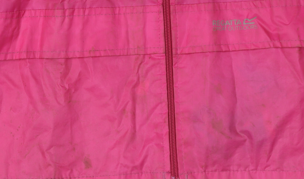 Additional view of Regatta girls’ pink rain coat 7 years with hood and zip