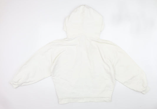 AllSaints Men’s White S Pullover Hoodie, Logo Accent