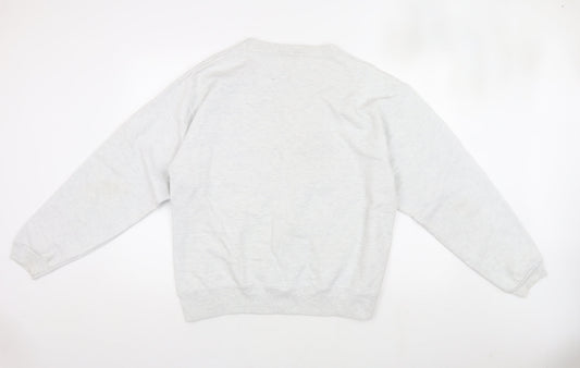 Cotton Deluxe Men's White Pullover Sweatshirt L