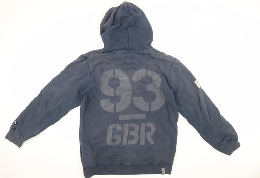 Crew Clothing Men's Blue Henley Hoodie, Size M