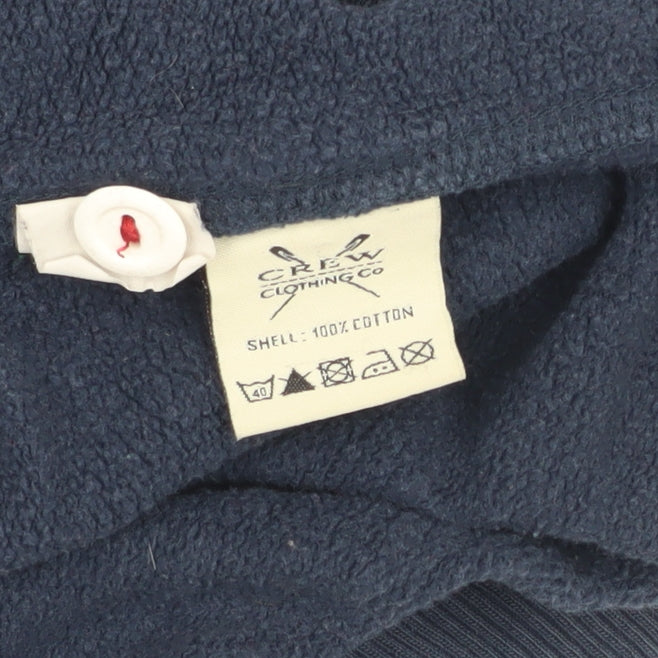 Crew Clothing Men's Blue Henley Hoodie, Size M
