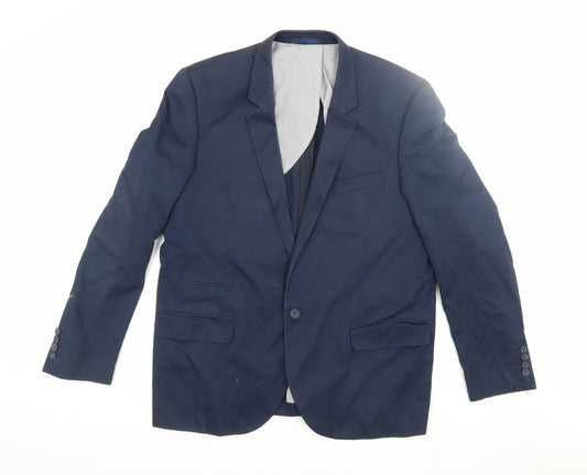 Jeff Banks Men's Blue Blazer XL Single-Breasted