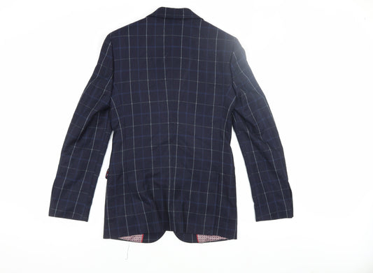 Nineteen Hundred & Four Blue Check Men's Blazer 34R Slim Fit