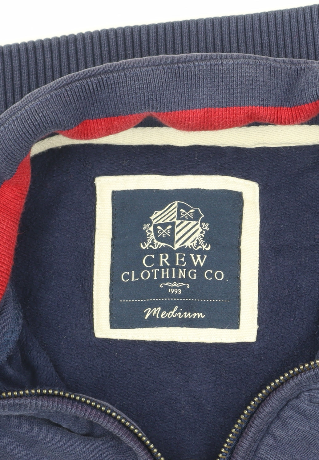Crew Clothing Co. Men's Blue Full Zip Sweatshirt M