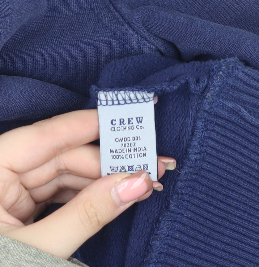 Crew Clothing Co. Men's Blue Full Zip Sweatshirt M