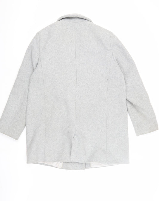 Monsoon Women's Grey Wool Blend Overcoat Size 16