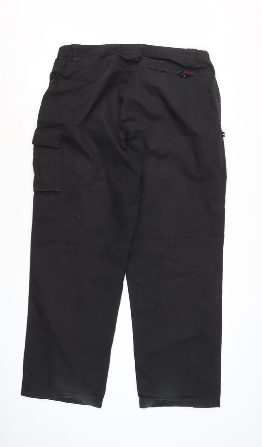 Mountain Life Black Cargo Trousers, Size 16, Unisex Adults