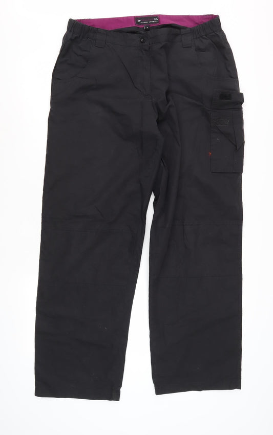Mountain Life Black Cargo Trousers, Size 16, Unisex Adults