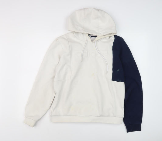 Additional front view of Adidas Men's Ivory Blue Pullover Hoodie, M