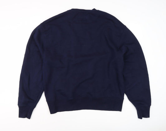 Conquer Men's Blue Graphic Pullover Sweatshirt L