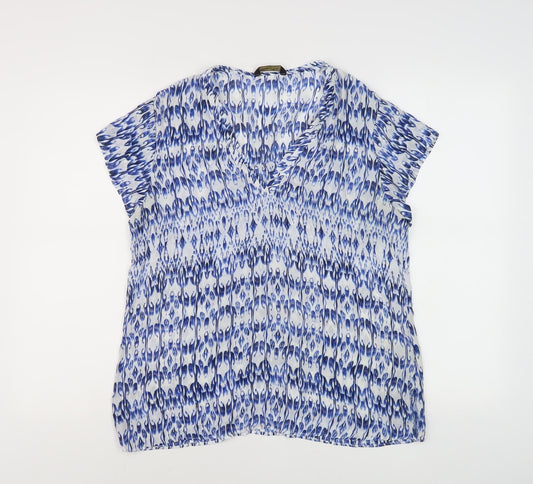 Womens UK Size 16 Massimo Dutti Blue Polyester Blouse
