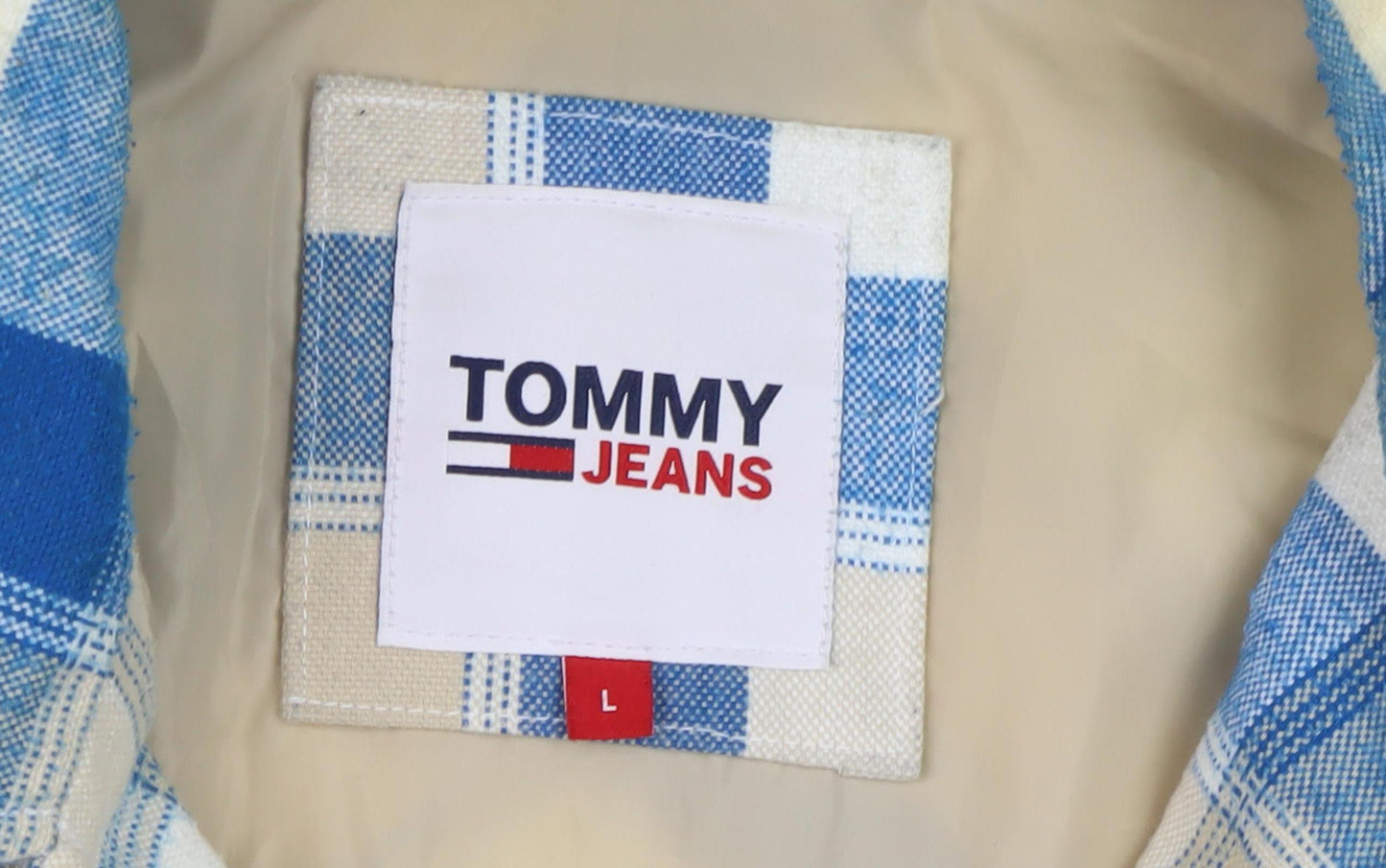 Tommy Jeans Men's Blue Plaid Casual Jacket, Size L