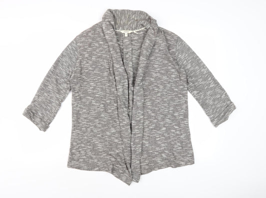 Fatface Women Grey Striped Cardigan - Size 10