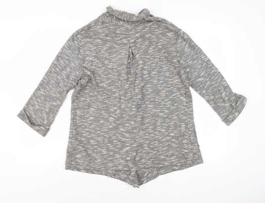 Fatface Women Grey Striped Cardigan - Size 10