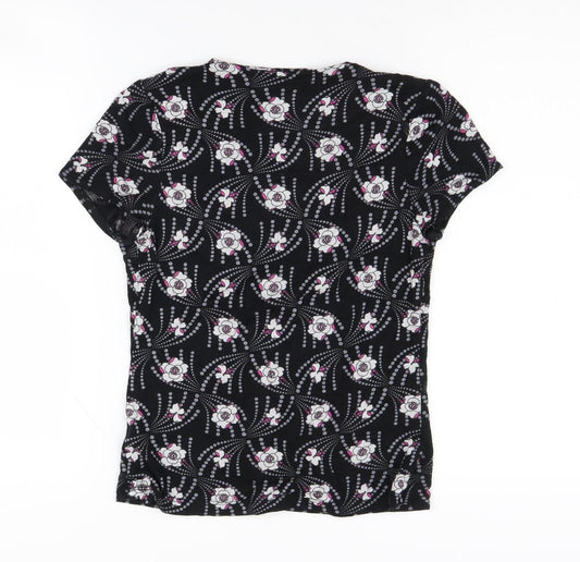 J.Taylor Women's Black Floral Blouse Size 10